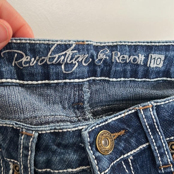 Revolution By Revolt Girls Jeans Embellished Size 10 - Picture 7 of 8